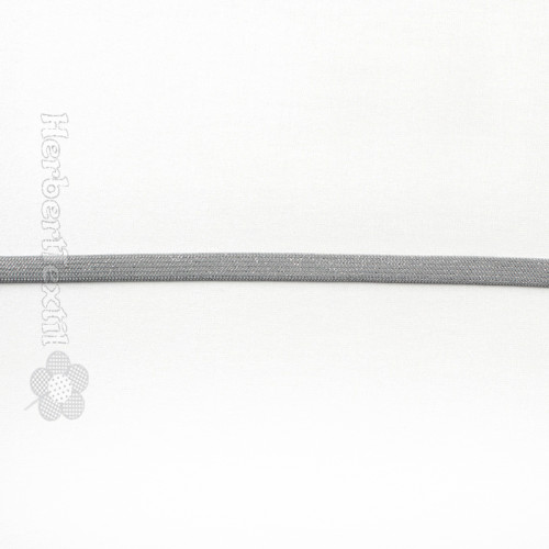 Flache Kordeln /Plat Koord  8 mm Lurex grey
