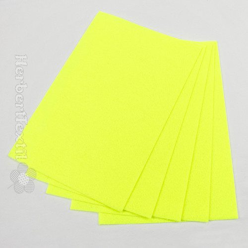 Felt pack 2 mm (20 x 30 cm)  5pcs neon yellow
