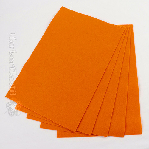 Felt pack 2 mm (20 x 30 cm)  5pcs neon orange