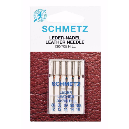 Schmetz leather 5 needles assortiment 80-100 silver