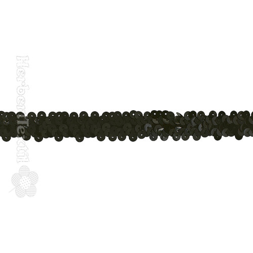 Elastisches Paillettenband / Sequins Trimmings Elastic 20mm black