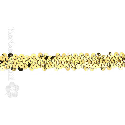Elastisches Paillettenband / Sequins Trimmings Elastic 30mm gold
